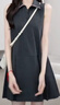 UR2025夏季新款女裝學(xué)院風(fēng)壓褶Polo領(lǐng)無(wú)袖連衣裙UYU750063 深灰 XS 曬單實(shí)拍圖