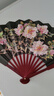 扇子折扇古風(fēng)夏季隨身扇子ins古風(fēng)折疊折扇學(xué)生隨身中國(guó)風(fēng)絹布扇 國(guó)色天香 8寸 曬單實(shí)拍圖