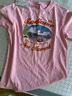馬登夏日仿蠟染粉色印花短袖美式復古機車(chē)慵懶顯瘦遮肉落肩T恤女 淺粉色 馬登工裝 S 曬單實(shí)拍圖