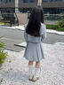 PureShare蓬紗館 女童學(xué)院風(fēng)套裝兩件套2025新款春秋兒童百褶裙春 海鹽奶茶[單裙褲] 120 曬單實(shí)拍圖