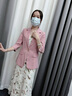 紫魅俏格紋西裝外套女薄款夏季高級感上衣今年流行小個子西服連衣裙套裝 灰色西裝 M 曬單實(shí)拍圖