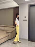 GCRZW高端亞麻闊腿褲女夏薄款2025新款九分苧麻褲子冰絲防曬棉麻直筒褲 淺黃色 -小個(gè)子款 褲長(zhǎng)90CM起 M /27 建議95-105斤 曬單實(shí)拍圖