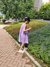 ASK JUNIOR女童裙子2025夏季兒童輕薄無袖連衣裙中大童公主裙 紫色 150 曬單實拍圖