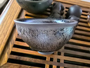 建緣天成 建盞茶杯 銀藍油滴束口盞天然原礦鐵胎茶具陶瓷主人杯 精選禮盒裝 曬單實(shí)拍圖