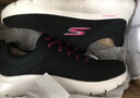 斯凱奇（Skechers）女鞋中老健步鞋休閑媽媽運動透氣跑步散步軟底網(wǎng)面鞋124952 黑色/桃紅色/BKHP 37 曬單實拍圖