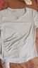駱駝（CAMEL）戶(hù)外晨跑運動(dòng)服女休閑短袖兩件套裝 Y23BA0L6059 玉青色/灰 L 曬單實(shí)拍圖