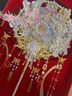 雪束團扇結婚新婚禮物送新娘新人高檔雙面重工成品秀禾扇子花當次日達 鳳影珠鸞【雙面高訂新婚喜扇】 賀卡+高檔禮盒禮袋+扇架 曬單實(shí)拍圖