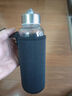 贏(yíng)容玻璃杯豆漿便攜耐熱花茶水杯大容量水瓶創(chuàng  )意隨手杯子保溫杯套 360ml提繩款+純黑色杯套 曬單實(shí)拍圖