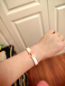 愛(ài)馬仕手鐲 新款合金琺瑯手鐲 窄款經(jīng)典H扣手鐲男女同款小號 生日禮物 白色-玫瑰金色 曬單實(shí)拍圖