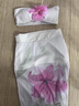 天丂新款分體泳衣女純欲性感露背長(cháng)裙三件套沙灘度假風(fēng)泡溫泉泳裝 花朵泳衣白色(不含頭飾) L （100-110斤） 曬單實(shí)拍圖