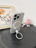 派凡 適用蘋果iphone16pro手機(jī)殼15promax指環(huán)登山扣磁吸透明帶支架新款氣囊全包防摔保護(hù)套外殼高級感 白【360°指環(huán)支架/磁吸充電/透明硅膠】 iPhone16pro 曬單實(shí)拍圖