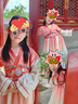 巴拉巴拉漢服女童連衣裙秋款童裝兒童長(zhǎng)袖襦裙潮 白紅色調(diào)00316 130 曬單實(shí)拍圖