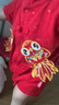 長命富貴嬰兒衣服夏季薄款紅色連體衣滿月百天寶寶服裝周歲禮服男女寶寶 魚躍龍門 80 曬單實(shí)拍圖