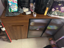 宜造（YIZAO）餐邊柜實(shí)木一體靠墻柜子儲物柜茶水柜家用客廳收納碗柜邊柜置物柜 【實(shí)木框架】胡桃木色120玻璃門 曬單實(shí)拍圖