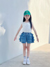 小豬彼特女童牛仔短褲夏季2025新款洋氣兒童運(yùn)動(dòng)五分褲子大童夏裝女孩裙褲 6018藍(lán)色 150 cm 曬單實(shí)拍圖