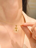 Cindy Kelly999純銀項鏈女輕奢高級精致平安扣生日七夕情人節(jié)禮物送女友 金色福氣和田玉平安扣項鏈 曬單實拍圖