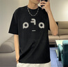 FPAlogo波點(diǎn)印花黑色運動(dòng)短袖潮流潮牌圓領(lǐng)休閑寬松白色顯瘦t恤男款 黑色 M 曬單實(shí)拍圖