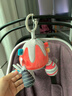 HAPPY MONKEY嬰兒車(chē)載音樂(lè )拉鈴拉震掛件玩具寶寶床鈴床掛八音盒0-12月安撫玩具火山探險家拉鈴-恐龍（紅色） 曬單實(shí)拍圖