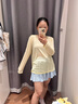 UR2025秋季新款女裝簡(jiǎn)約休閑鏤空開(kāi)衩長(cháng)袖T恤UWM450077 米黃 (面料微透) M 曬單實(shí)拍圖