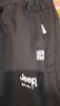 JEEP SPIRIT吉普純棉七分褲男款夏季薄款寬松中褲2025新款跑步休閑直筒短褲男 黑色直筒 XL （建議115-125）斤 曬單實拍圖