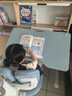 光明園迪燈桌一體兒童學習桌小學生書桌套裝可升降寫字桌課桌椅悅者120pro 悅者120 pro+A1-2卡其+藍椅套 曬單實拍圖