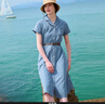 哈吉斯（HAZZYS）女裝 夏季女士【PHIZ系列】連肩收腰牛仔連衣裙女 淺藍色LL S (155/80A 36) 曬單實拍圖