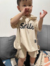 G.DUCK KIDS夏季韓版嬰兒衣服男童棉質(zhì)短袖寶寶可愛衛(wèi)衣兩件套裝薄款分體夏裝 杏色 90 曬單實(shí)拍圖