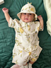 babylove嬰兒帽子夏季竹棉山茶紗布外出遮陽(yáng)帽男女寶寶漁夫帽清新可愛 曬單實(shí)拍圖