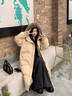 DRPR品牌女裝新品羽絨服女2025冬季新款白鴨絨外套大毛領(lǐng)加厚時(shí)尚保暖 卡其黃 S （80-105 斤） 曬單實(shí)拍圖