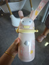 babycare萌萌兔兒童保溫杯嬰幼兒寶寶水杯吸管杯學(xué)飲杯外出水壺兒童水杯 贈(zèng)直通吸嘴-背帶款 歐珀粉 450ml 曬單實(shí)拍圖