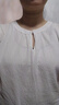 HGAI苧麻女上牌棉麻女裝 亞麻高檔短袖t恤原單寬松新款洋氣裝文藝 白色 M（建議115斤以內(nèi)） 曬單實拍圖