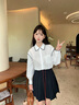 香影學(xué)院風(fēng)藏青色百褶半身裙女2025秋裝新款小個(gè)子短款高腰a字裙 藏青 S 155/60A/85-95斤 曬單實(shí)拍圖