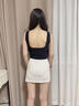 簡云莫代爾短睡裙女性感半身裙薄款冰絲涼感白色屁簾內(nèi)搭防走光襯裙夏 曬單實拍圖
