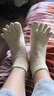 五指船襪子女春夏薄款五指襪不掉跟吸汗透氣抑菌防臭分趾短筒襪女 白色2+淺粉+綠色+黑色 均碼 曬單實(shí)拍圖
