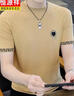 恒源祥上衣男夏季修身簡(jiǎn)約冰絲短袖t恤2025男士圓領(lǐng)體恤百搭針織衫 卡其色 M 曬單實(shí)拍圖