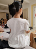 迪士尼女童連衣裙兒童裙子純棉夏裝新款女孩中大童公主裙 2DQ063白色150 曬單實拍圖