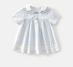 班喜迪女童連衣裙夏季新款洋氣女寶寶學(xué)院風(fēng)夏日公主裙夏裝短袖兒童裙子 藍(lán)色 90 曬單實(shí)拍圖