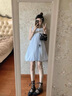 棉致法式無袖花苞連衣裙子女夏季2025新款小個(gè)子學(xué)院風(fēng)顯瘦蓬蓬短裙 白色【常規(guī)款】 L 建議95-110斤 曬單實(shí)拍圖