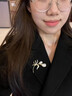 SHILUOZHEN七夕情人節(jié)禮物送女友愛人老婆胸針高檔女奢侈大氣收腰防走光別針 蝴蝶星期胸針三件套【禮盒裝】 曬單實拍圖