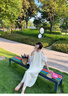 Jret夏季小個(gè)子短袖法式連衣裙女裝寬松露肩氣質(zhì)中長款泡泡袖裙子 杏色 L 曬單實(shí)拍圖