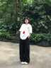 BJHG宋雨琦同款不計后果白色工裝褲子男夏季潮牌輕薄三防運動傘兵褲女 深空黑 L （160-190斤） 曬單實拍圖