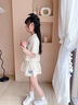 Leypian國際品牌女童夏裝短袖甜酷風(fēng)Polo套裝2025新款高端大童洋氣衣服女 [杏色]YMGD210款運(yùn)動(dòng)字母套裝 130 cm建議身高120左右 曬單實(shí)拍圖