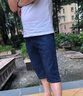 羅蒙（ROMON）夏季薄款牛仔短褲男士寬松五分褲冰絲超薄彈力中褲夏天5分馬褲子 021黑灰色+009藍色 32 曬單實(shí)拍圖