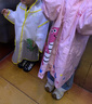牧萌兒童雨衣男童女童防水全身雨披幼兒園小學(xué)生雨具 黃色小恐龍 M 曬單實(shí)拍圖