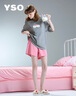 YSO【酷貓系列】睡衣女春夏套裝短袖短褲可愛(ài)休閑家居服 灰色 L 曬單實(shí)拍圖