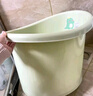 babyjianle寶寶泡澡桶可坐兒童洗澡游泳桶嬰兒浴盆浴桶可坐家用浴缸全身澡盆 高品質(zhì)活力黃一體凳【0-5歲】 曬單實(shí)拍圖