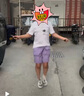 ASK JUNIOR兒童褲子25夏季中大童大褲腳短褲運動五分褲女童青少年中褲 曬單實拍圖