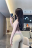 槿城lulu粉色修身防曬衣女款2025新款冰絲立領(lǐng)瑜伽防曬服夏季緊身外套 粉色【立領(lǐng)】GF66 XL 曬單實拍圖