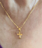 中國黃金（CHINA GOLD）十字架黃金項(xiàng)鏈女足金護(hù)身符吊墜七夕情人節(jié)禮物送女友老婆紀(jì)念 足金十字架吊墜 贈(zèng)銀鏈 曬單實(shí)拍圖