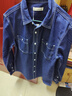 佐丹奴（Giordano）牛仔襯衫男水洗雙口袋潮牌時(shí)尚長(cháng)袖牛仔襯衣男18043609 曬單實(shí)拍圖